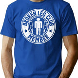 Broken Leg Club Member Logo Vintage Surgery Funny Get Well Soon T-Shirt - Blue