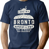 Bronto Burgers T-Shirt for Men & Women, T-Shirts Graphic Tee - Navy