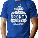 Bronto Burgers T-Shirt for Men & Women, T-Shirts Graphic Tee - Blue