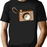 Brown Camera Illustration A Cute Retro Image For Photography Lovers. T-Shirt - Black