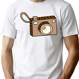 Brown Camera Illustration A Cute Retro Image For Photography Lovers. T-Shirt - White