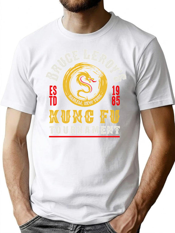 Bruce Leroy'S Kung Fu Tournament T-Shirt for Men & Women, T-Shirts Graphic Tee - White
