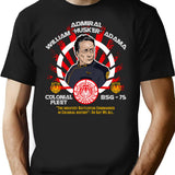 Bsg 75 Admiral William Husker Adama T-Shirt for Men & Women, T-Shirts Graphic Tee - Black