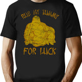 Buddha Rub My Tummy For Luck T-Shirt - Black