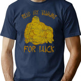 Buddha Rub My Tummy For Luck T-Shirt - Navy