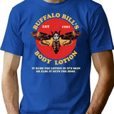 Buffalo Bill's Body Lotionn T-Shirt - Retro Graphic Tee for Men & Women - Blue
