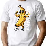 Buffnana Vintage Funny Banana Design T-Shirt - Retro Graphic Casual Tee - White
