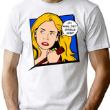 Buffy Pop Art T-Shirt - Retro Graphic Tee for Men & Women - White