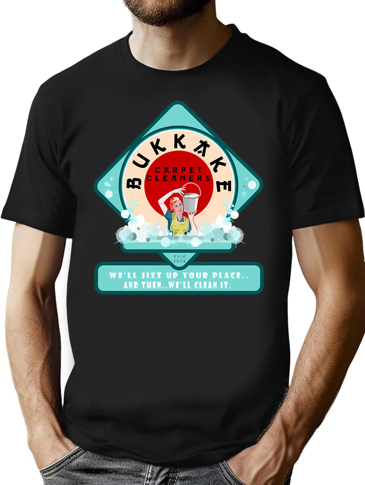 Bukkake Carpet Cleaners T-Shirt - Retro Graphic Tee for Men & Women - Black
