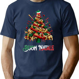 Buon Natale Italian Pasta Christmas Tree Xmas For Men Women T-Shirt - Navy