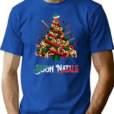 Buon Natale Italian Pasta Christmas Tree Xmas For Men Women T-Shirt - Blue