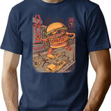 Burgerzilla T-Shirt - Retro Graphic Tee for Men & Women - Navy