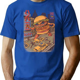 Burgerzilla T-Shirt - Retro Graphic Tee for Men & Women - Blue