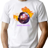 Burn Baby Burn Disco Inferno T-Shirt - Retro Graphic Tee for Men & Women - White