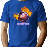 Burn Baby Burn Disco Inferno T-Shirt - Retro Graphic Tee for Men & Women - Blue