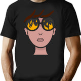 Burn T-Shirt - Retro Graphic Tee for Men & Women - Black
