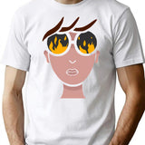Burn T-Shirt - Retro Graphic Tee for Men & Women - White