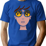 Burn T-Shirt - Retro Graphic Tee for Men & Women - Blue