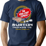 Burton Pork Chop Express Trucking T-Shirt for Men & Women, T-Shirts Graphic Tee - Navy