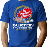 Burton Pork Chop Express Trucking T-Shirt for Men & Women, T-Shirts Graphic Tee - Blue