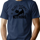 Busy Doing Nothing T-Shirt - Retro Graphic Tee for Men & Women - Navy