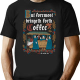 But First Coffee Medieval Style - Funny Retro Vintage English History (1) T-Shirt - Black