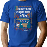 But First Coffee Medieval Style - Funny Retro Vintage English History (1) T-Shirt - Blue