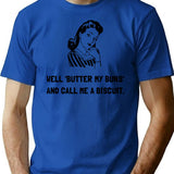 Butter My Buns T-Shirt - Retro Graphic Tee for Men & Women - Blue