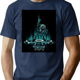 Buzz-tron T-Shirt - Retro Graphic Tee for Men & Women - Navy