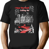 By The Cemetery T-Shirt for Men & Women, T-Shirts Graphic Tee - Black