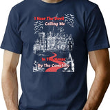 By The Cemetery T-Shirt for Men & Women, T-Shirts Graphic Tee - Navy
