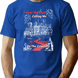 By The Cemetery T-Shirt for Men & Women, T-Shirts Graphic Tee - Blue