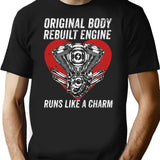 Cabg Operation Survivor Gifts Original Body Rebuilt Engine Runs Like A Charm Funny Inspirational Open Heart Surgery Supportive Present T-Shirt - Black