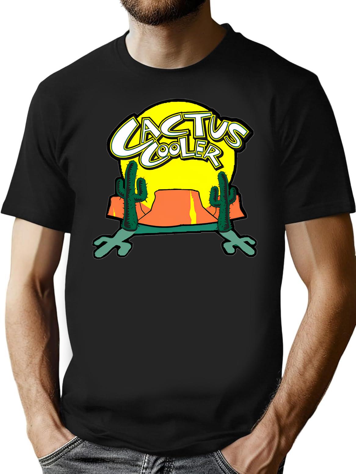 Cactus Cooler T-Shirt - Retro Graphic Tee for Men & Women - Black
