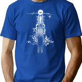 Cafe Racer T-Shirt - Retro Graphic Tee for Men & Women - Blue