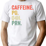Caffeine Po Q4h Prn Funny Nurse Nursing Vintage T-Shirt - White