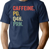 Caffeine Po Q4h Prn Funny Nurse Nursing Vintage T-Shirt - Navy