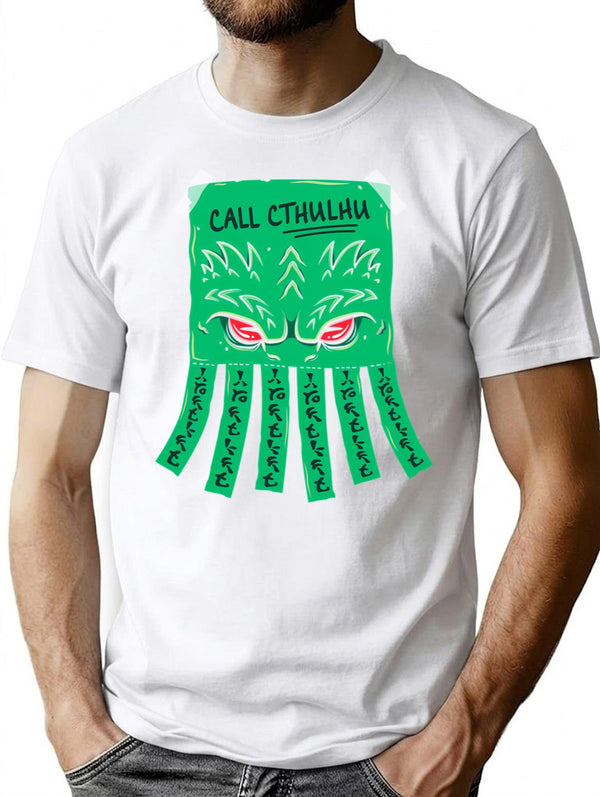 Call Cthulhu T-Shirt for Men & Women, T-Shirts Graphic Tee - White