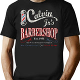 Calvin Jrs Barbershop T-Shirt for Men & Women, T-Shirts Graphic Tee - Black