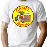 Camel Racing T-Shirt - Retro Graphic Tee for Men & Women - White