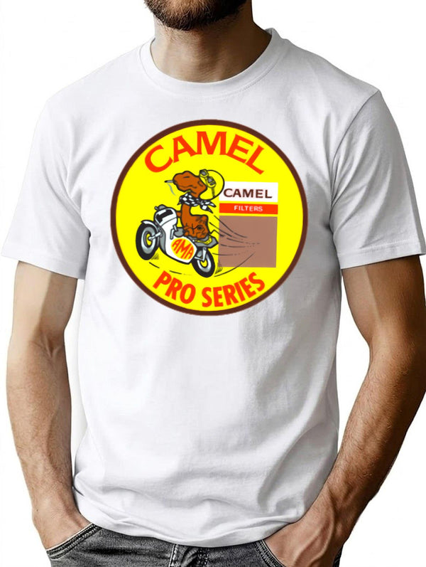 Camel Racing T-Shirt for Men & Women, T-Shirts Graphic Tee - White