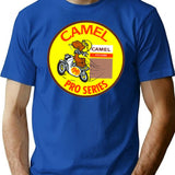 Camel Racing T-Shirt - Retro Graphic Tee for Men & Women - Blue