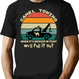 Camel Towing Retro Adult Humor Saying Funny Halloween T-Shirt - Black