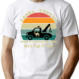 Camel Towing Retro Adult Humor Saying Funny Halloween T-Shirt - White