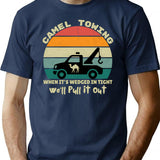 Camel Towing Retro Adult Humor Saying Funny Halloween T-Shirt - Navy