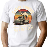 Camel Towing Retro Adult Humor Vintage Halloween Candy T-Shirt - White