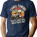Camel Towing Retro Adult Humor Vintage Halloween Candy T-Shirt - Navy