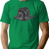 Camera Melt T-Shirt - Retro Graphic Tee for Men & Women - Green