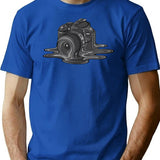 Camera Melt T-Shirt - Retro Graphic Tee for Men & Women - Blue