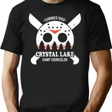 Camp Crystal Lake Counselor T-Shirt - Retro Graphic Tee for Men & Women - Black